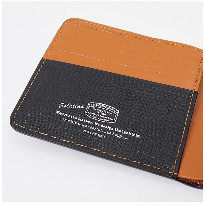 SOLATINA ソラチナ 二つ折り財布 SW-39603 通販 二つ折り 折り財布 財布 お財布 さいふ パスケース 型押し カウレザー ラウンドファスナー ラウンド ファスナー 傷つきにくい 札入