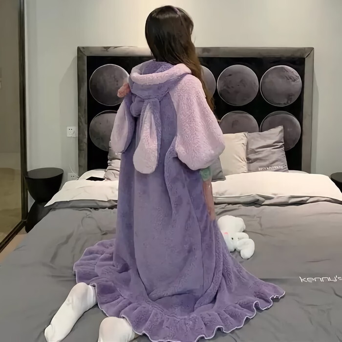 もこもこ モコモコ ルームウェア レディース ホームウェア 部屋着 寝巻き パジャマ 着ぐるみ風 ワンピース ルームワンピース ロングワンピース ロング丈 前ボタン 前あき カーディガン 1