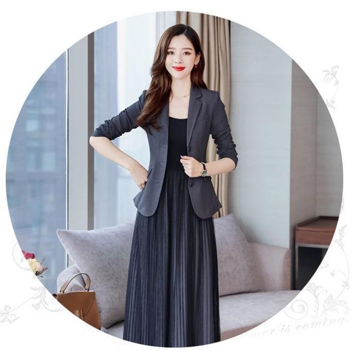 新品登場[安くて出荷が早い]セットアップ ワンピーススーツ レディース 2点セット テーラード ジャケット 長袖 無地 ロング丈 チュール フォーマル 通勤 洋服 結婚式 入学式