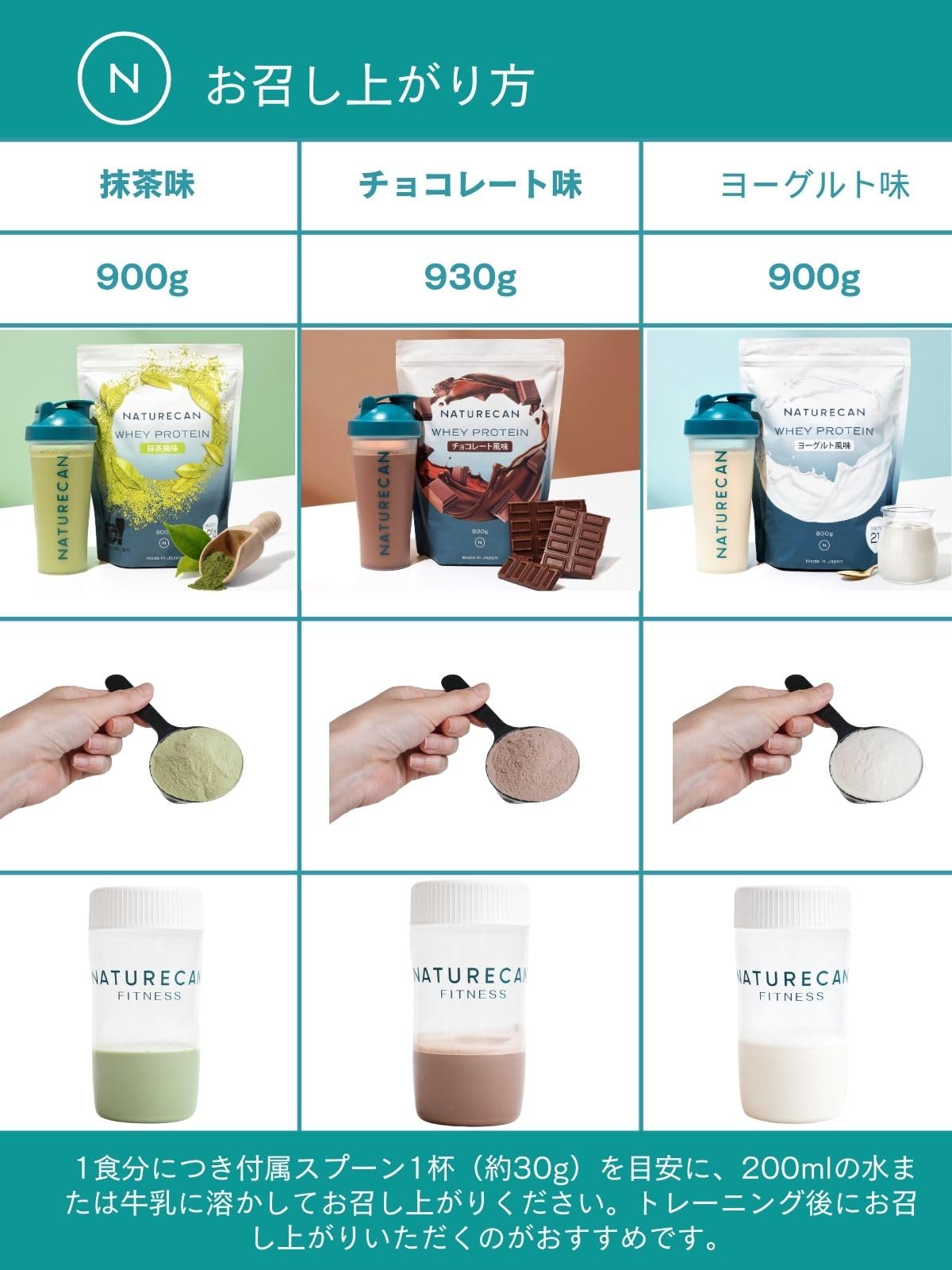 Naturecan ホエイプロテイン (900g / 30食分 / プロテイン 21g)(WPC/抹茶味/国産抹茶使用) ダイエット/低糖質/低脂質