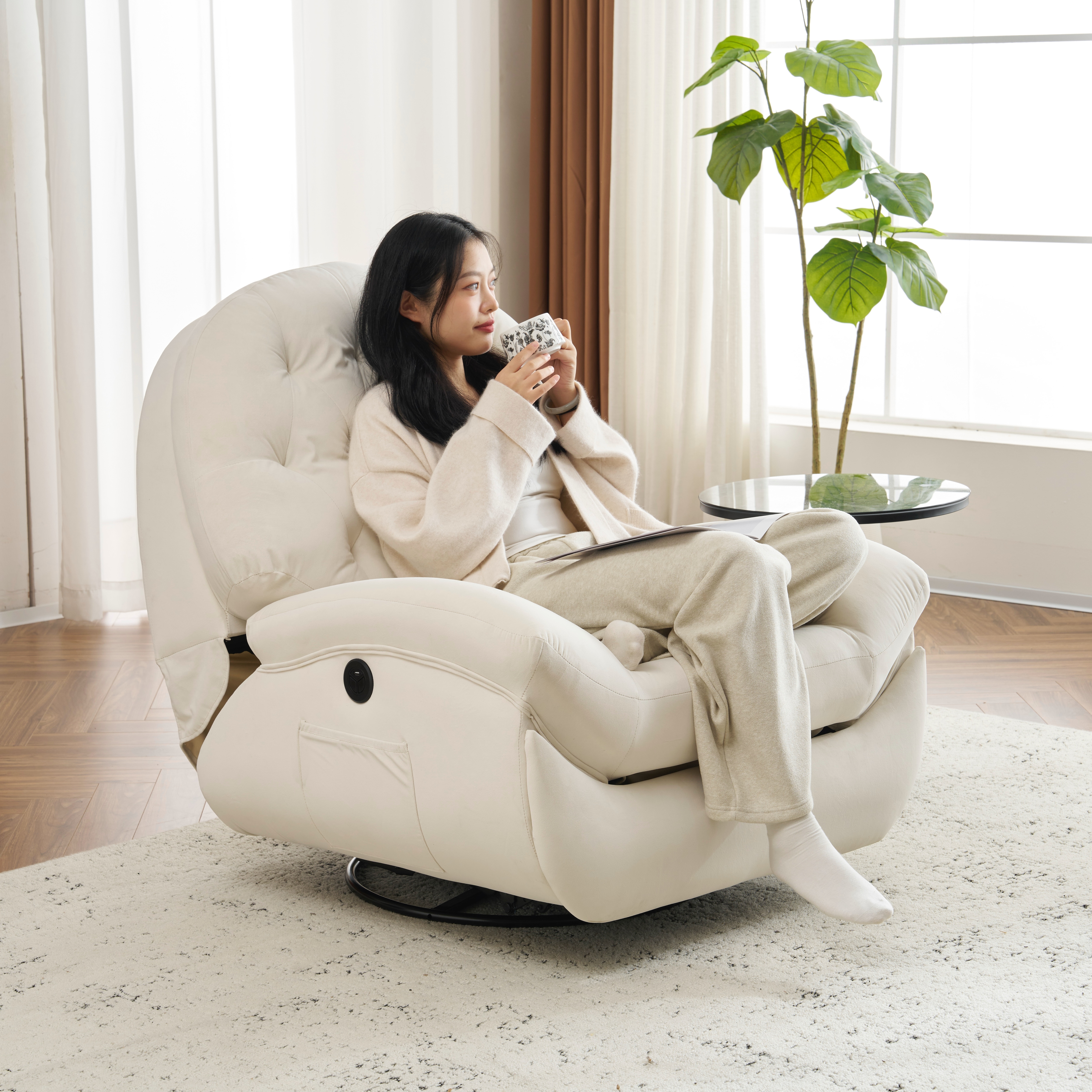 E14電動1人掛けソファー リクライニングチェア ゲーミングチェア リクライニングソファ 電動ソファ ベルベット 貝殻のデザイン 270度回転式 背もたれ調節105-165度 簡単昇降ボタン 快適なリ E14電動1人掛けソファー リクライニングチェア ゲーミングチェア リクライニングソファ 電動ソファ ベルベット 貝殻のデザイン 270度回転式 背もたれ調節105-165度 簡単昇降ボタン 快適なリ