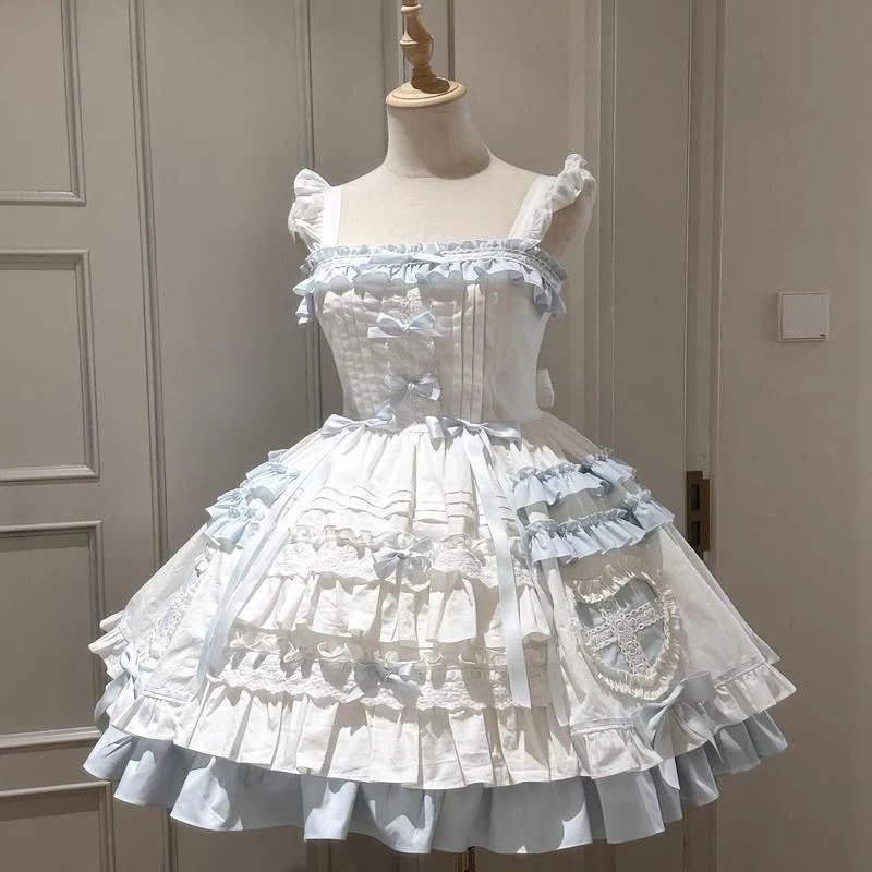 ロリータ 甘美なハート型ケープ付きJSKケーキスカートフライトダイアリーロリータ ロリータ 甘美なハート型ケープ付きJSKケーキスカートフライト