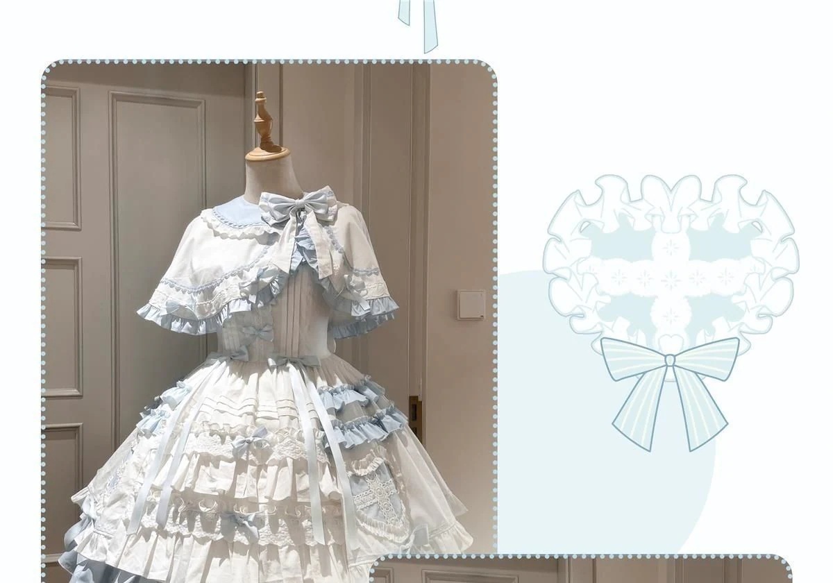 ロリータ 甘美なハート型ケープ付きJSKケーキスカートフライト