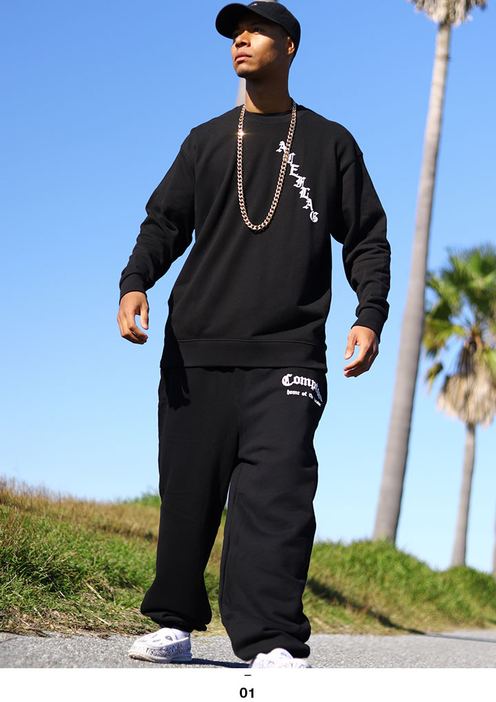 ACE FLAG 上下セット 長袖 ブランド メンズ 春秋冬用 黒 大きいサイズ