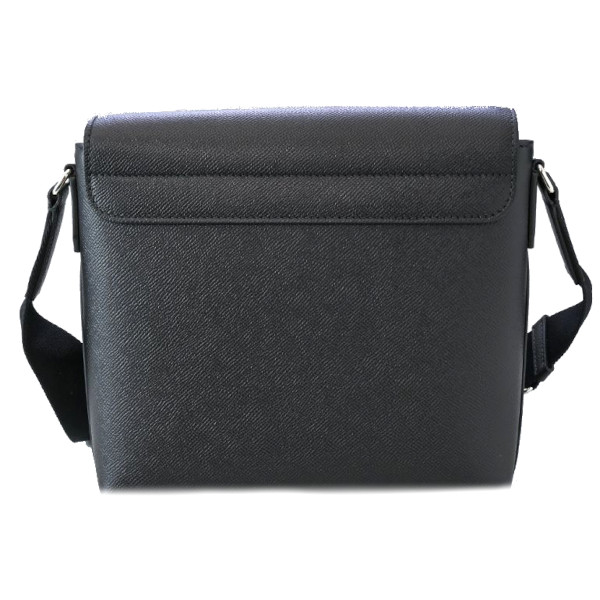dunhill 22R3656CA001 ダンヒル カドガン スモール フラップ メッセンジャーバッグ フルグレインカーフレザー ブラック/シルバー