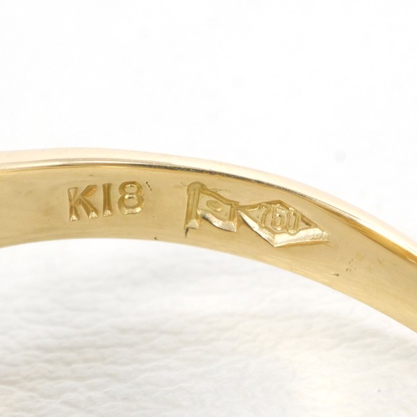 K18 18金 YG リング 11号 パール(真珠) 約8mm ダイヤ 0.20 ジュエリー 中古 K18 18金 YG リング 11号 パール(真珠) 約8mm ダイヤ 0.20 ジュエリー 中古
