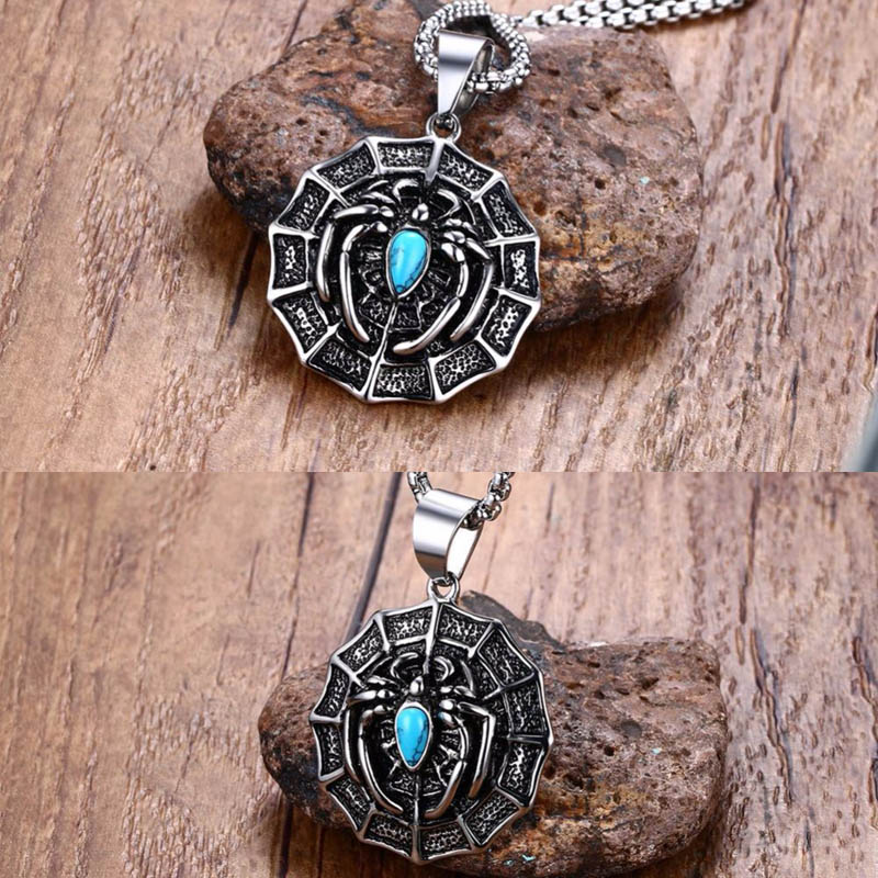 スパイダーターコイズステンレスネックレス 60cmのチェーン付き 太め 蜘蛛 クモ 天然石 サージカルステンレス316L チョーカー 首飾り 3Dデザイン 立体 男性 女性 stt00-00-0444 スパイダーターコイズステンレスネックレス 60cmのチェーン付き 太め 蜘蛛 クモ 天然石 サージカルステンレス316L チョーカー 首飾り 3Dデザイン 立体 男性 女性 stt00-00-0444