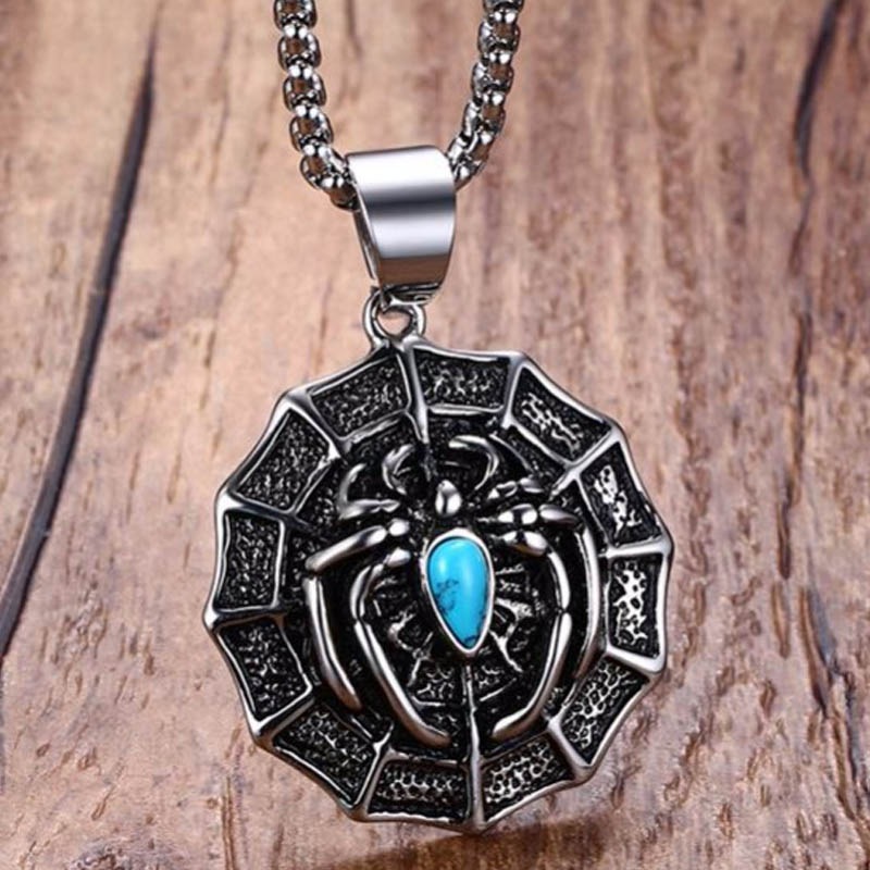 スパイダーターコイズステンレスネックレス 60cmのチェーン付き 太め 蜘蛛 クモ 天然石 サージカルステンレス316L チョーカー 首飾り 3Dデザイン 立体 男性 女性 stt00-00-0444 スパイダーターコイズステンレスネックレス 60cmのチェーン付き 太め 蜘蛛 クモ 天然石 サージカルステンレス316L チョーカー 首飾り 3Dデザイン 立体 男性 女性 stt00-00-0444