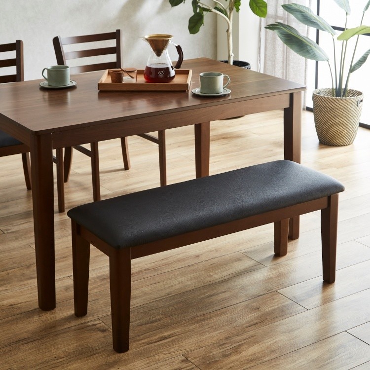 ダイニングテーブル4点セット 幅120cm チェア2脚 ベンチ シンプルデザイン リビング 食卓テーブル ダイニングセット