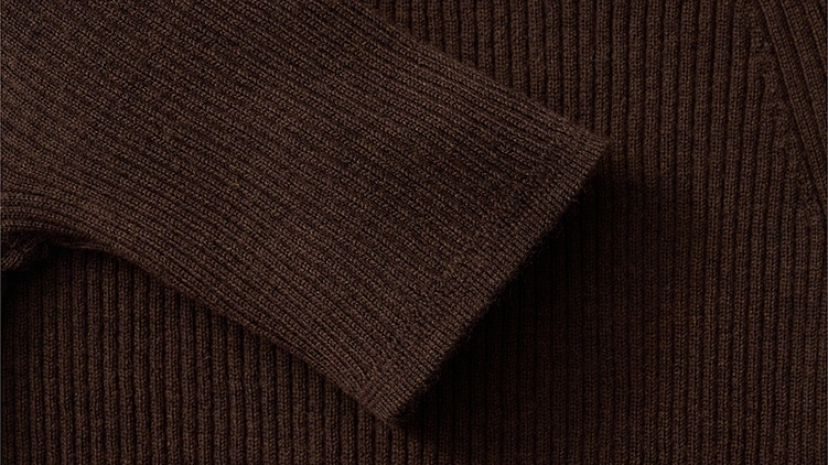 【POTTERY】 W HIGH NECK HALF SLEEVE KNIT : BROWN 【POTTERY】 W HIGH NECK HALF SLEEVE KNIT : BROWN