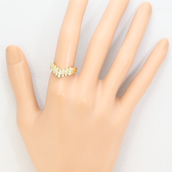 K18 18金 YG イエローゴールド リング 指輪 14号 ダイヤ 0.50 ジュエリー 中古 K18 18金 YG イエローゴールド リング 指輪 14号 ダイヤ 0.50 ジュエリー 中古