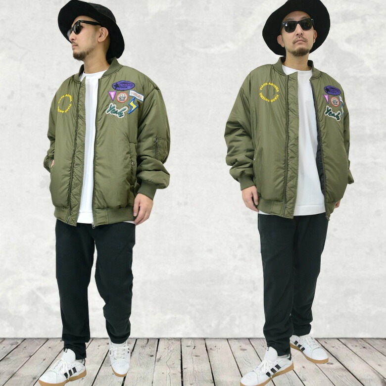 中綿ジャケット MA-1 MA1 ビッグシルエット オーバーサイズ ワッペン 刺繍 エムエーワン ブルゾン ゆったり パデッドボンバージャケット 中綿ジャケット MA-1 MA1 ビッグシルエット オーバーサイズ ワッペン 刺繍 エムエーワン ブルゾン ゆったり パデッドボンバージャケット