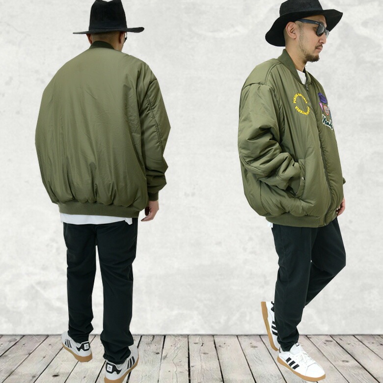 中綿ジャケット MA-1 MA1 ビッグシルエット オーバーサイズ ワッペン 刺繍 エムエーワン ブルゾン ゆったり パデッドボンバージャケット 中綿ジャケット MA-1 MA1 ビッグシルエット オーバーサイズ ワッペン 刺繍 エムエーワン ブルゾン ゆったり パデッドボンバージャケット
