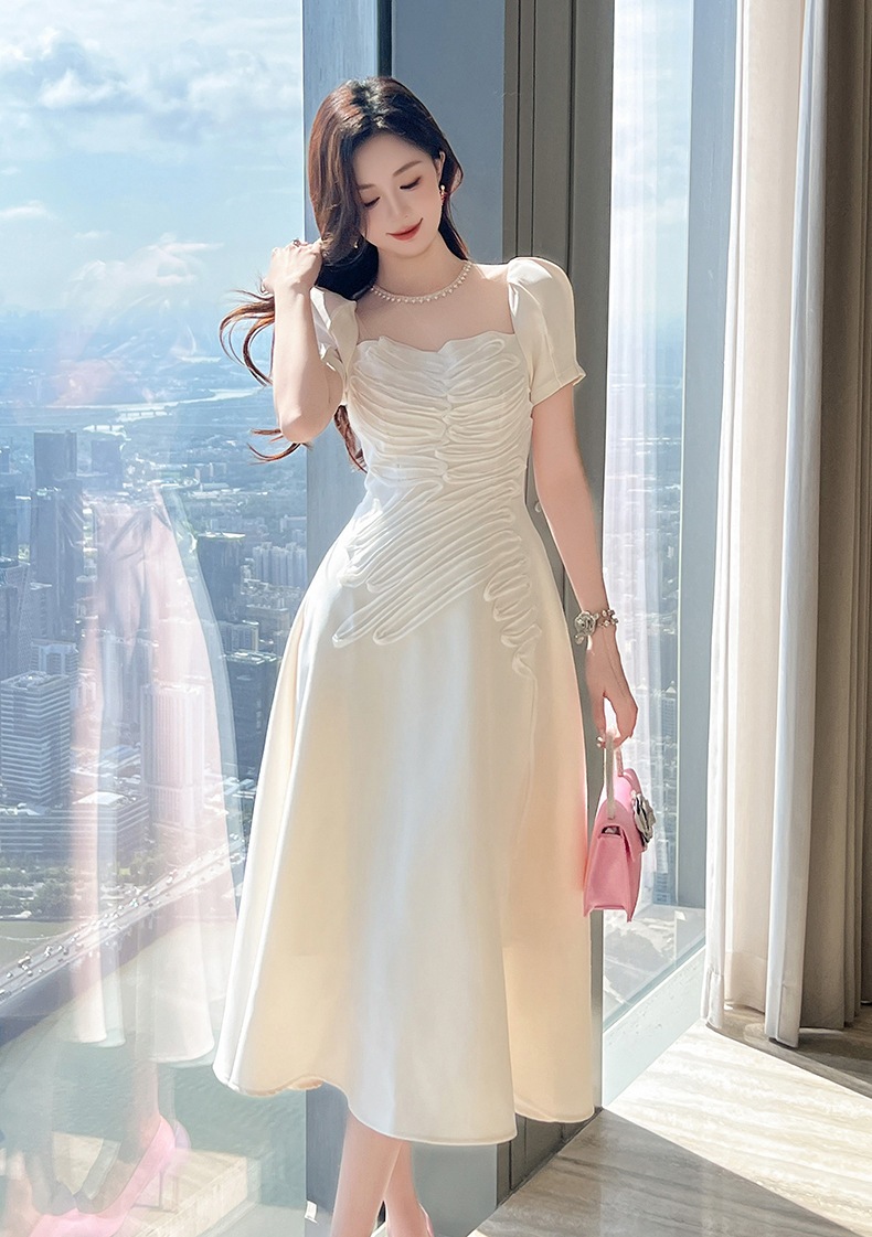 【JY.上品】 2024秋新品 お姫様 白ワンピース ドレス パーティー キャバ 大人 同窓会 披露宴 卒業式 結婚式 演奏会 ウェディング 二次会 メガ割