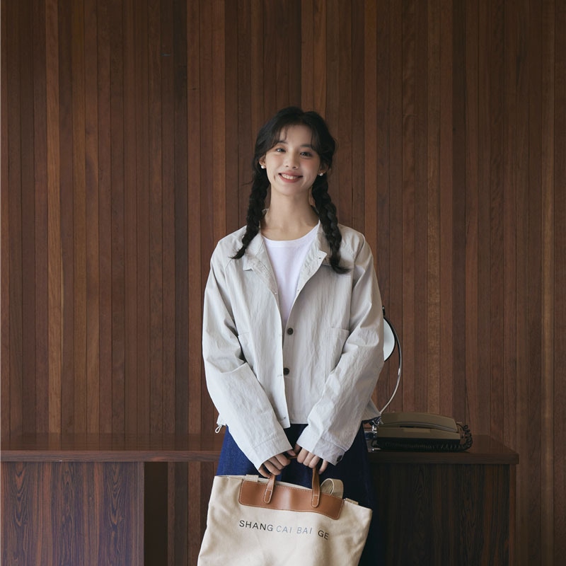 【急速発送】2025秋の新作レトロなワークジャケットゆったりハーフハイネックジャケットトップスジャケット 韓国ファッション秋の万能アイテム