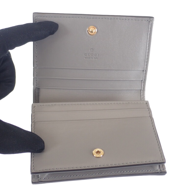 GGマトラッセ ウォレット 723786_UM8IG カードケース グレー ゴールド金具 レディース【SAランク】 GGマトラッセ ウォレット 723786_UM8IG カードケース グレー ゴールド金具 レディース【SAランク】