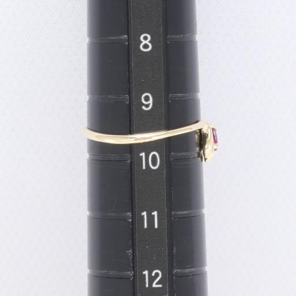 K18 18金 YG イエローゴールド リング 指輪 9.5号 ルビー ジュエリー 中古