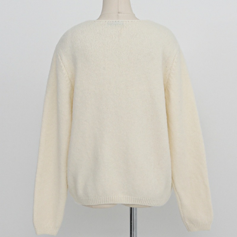 Click & Funny Mule ローズウールネックニット Click & Funny Mule ローズウールネックニット