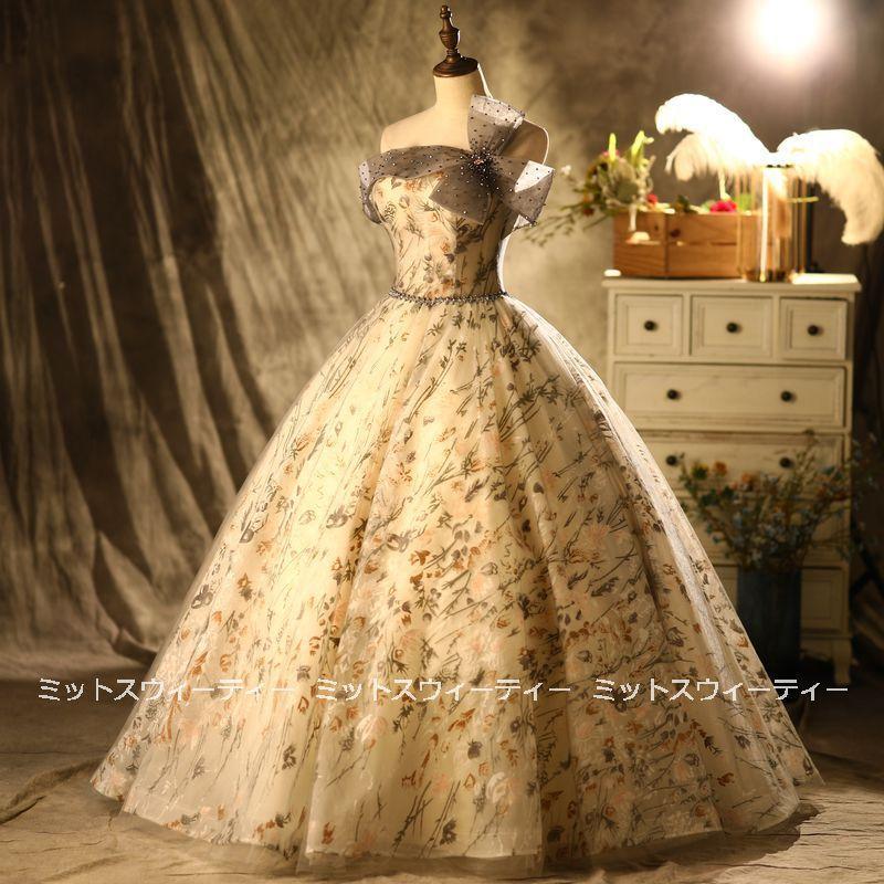 演奏会 花柄 ステージ カラードレス ウェディングドレス プリンセスラインドレス ロングドレス 発表会 パーティードレス 主役 高級 ゴールド ゴージャス 姫系-266 演奏会 花柄 ステージ カラードレス ウェディングドレス プリンセスラインドレス ロングドレス 発表会 パーティードレス 主役 高級 ゴールド ゴージャス 姫系-266