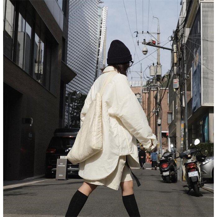 中綿ジャケット レディース ゆったり ダウンシャツ ダウンジャケット アウター 冬 防寒 プルオーバ