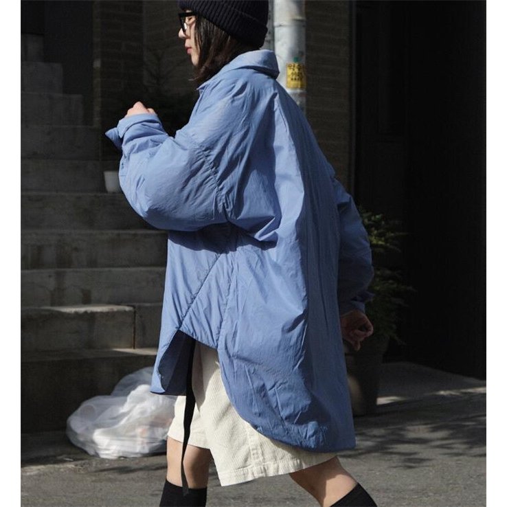 中綿ジャケット レディース ゆったり ダウンシャツ ダウンジャケット アウター 冬 防寒 プルオーバ