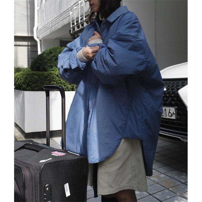 中綿ジャケット レディース ゆったり ダウンシャツ ダウンジャケット アウター 冬 防寒 プルオーバ