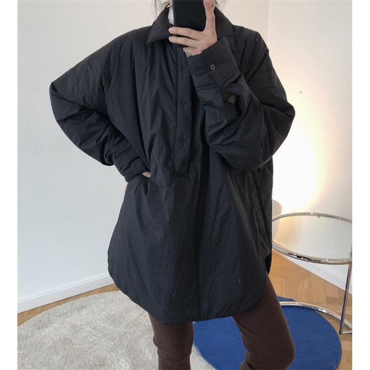 中綿ジャケット レディース ゆったり ダウンシャツ ダウンジャケット アウター 冬 防寒 プルオーバ