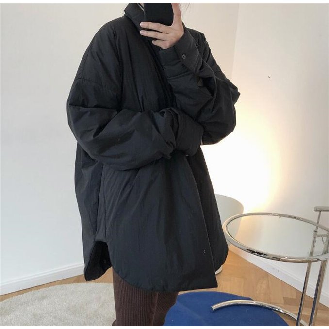 中綿ジャケット レディース ゆったり ダウンシャツ ダウンジャケット アウター 冬 防寒 プルオーバ