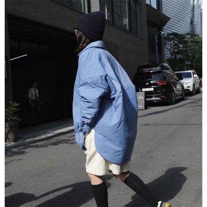 中綿ジャケット レディース ゆったり ダウンシャツ ダウンジャケット アウター 冬 防寒 プルオーバ