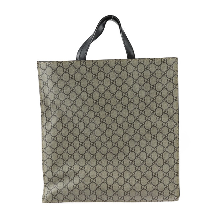 美品 GUCCI グッチ トートバッグ 450950 Bee Print ビープリント トートバッグ GGスプリーム PVC レザー ベージュ ブラウン ブラック 2WAY シ【本物保証】