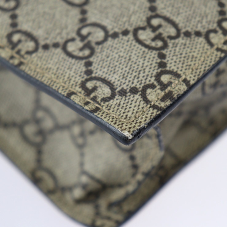 美品 GUCCI グッチ トートバッグ 450950 Bee Print ビープリント トートバッグ GGスプリーム PVC レザー ベージュ ブラウン ブラック 2WAY シ【本物保証】