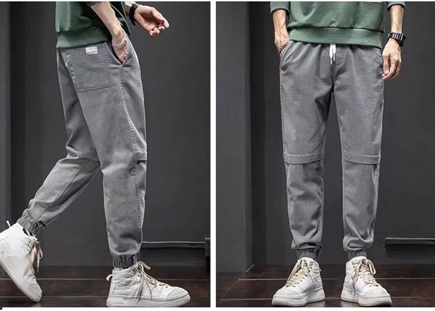 カーゴパンツ 作業パンツ メンズ ロングパンツ 綿混紡 マルチポケット 袴パンツ ボトムス リブ裾 リラックス 大きい ワーク 引き紐 男性用 アウトドア ダンス パンクストリート ゴシック 原宿 春