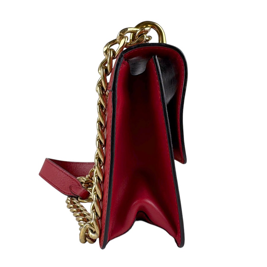 プラダ PRADA ショルダーバッグ レザー レッド ゴールド レディース z4666 プラダ PRADA ショルダーバッグ レザー レッド ゴールド レディース z4666