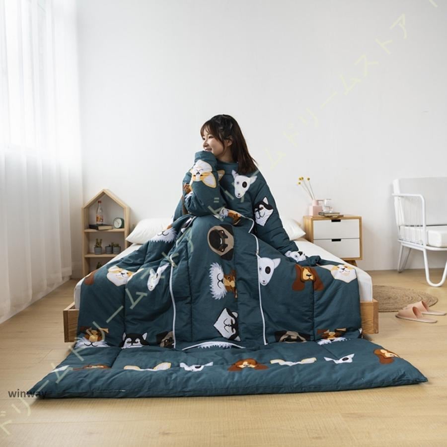 袖付き毛布 長袖 部屋着 ウェア レディースメンズ大人子供 防寒 かわいい 発熱 ゲーミング 保温 服 オーバーサイズ 着る毛布 肌触り フード付き