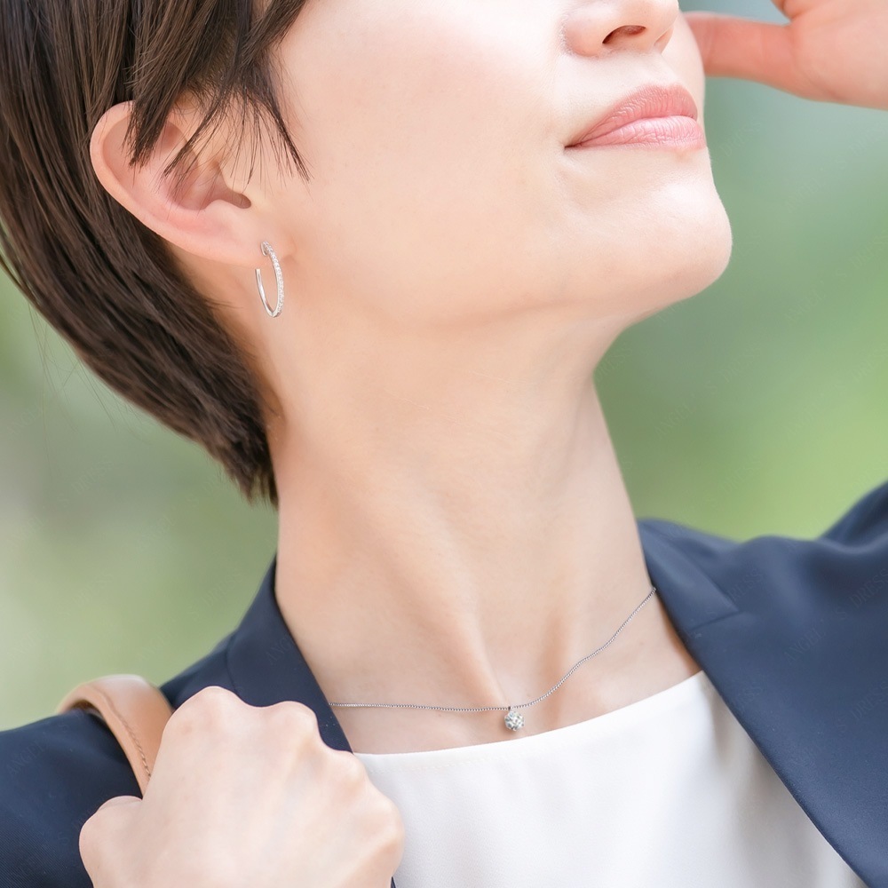 ひと粒 シンプル レディースネックレス 誕生日プレゼント 誕生日 プレゼント 一粒ネックレス 一粒ダイヤ N11012-034 2サイズ2カラー ネックレス-89