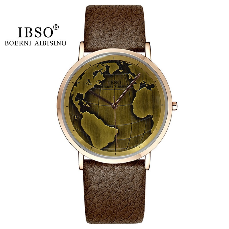 Ibso 3619男性防水ベルト世界図シンプルファッションファッション学生腕時計個性的なプレゼント Ibso 3619男性防水ベルト世界図シンプルファッションファッション学生腕時計個性的なプレゼント