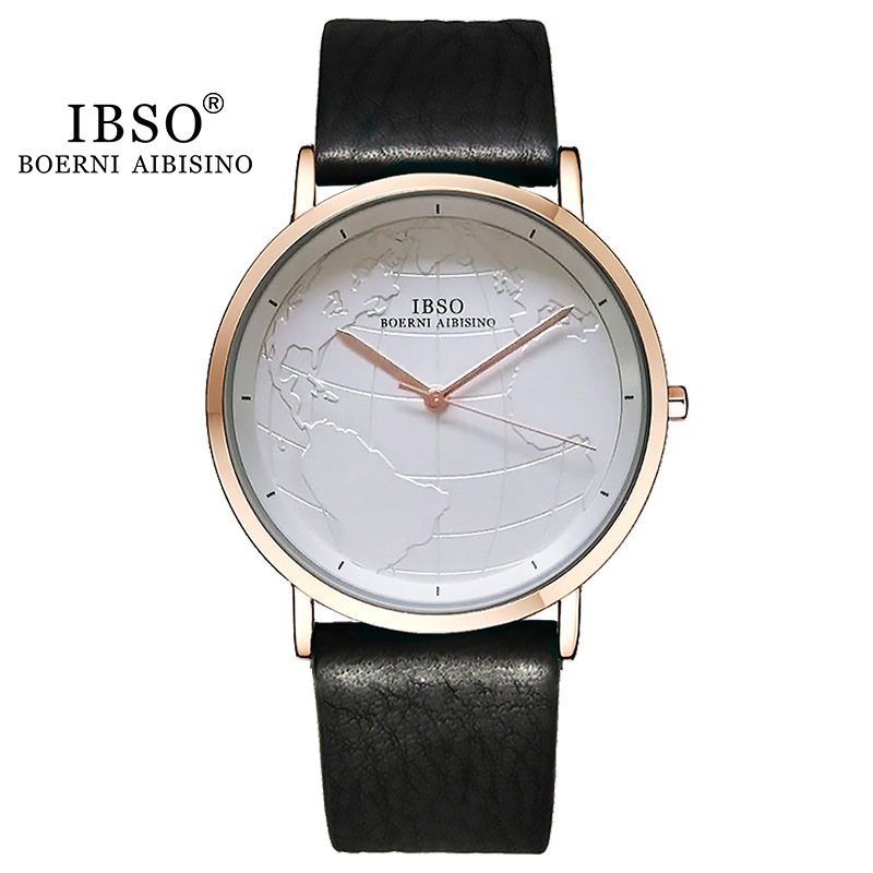 Ibso 3619男性防水ベルト世界図シンプルファッションファッション学生腕時計個性的なプレゼント Ibso 3619男性防水ベルト世界図シンプルファッションファッション学生腕時計個性的なプレゼント