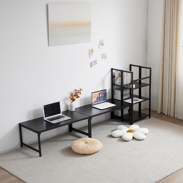 ロータイプデスク パソコンデスク 実用な一体分離両用溢れる天然木の魅力省スペース 3段シェルフ付 ロータイプデスク パソコンデスク 実用な一体分離両用溢れる天然木の魅力省スペース 3段シェルフ付