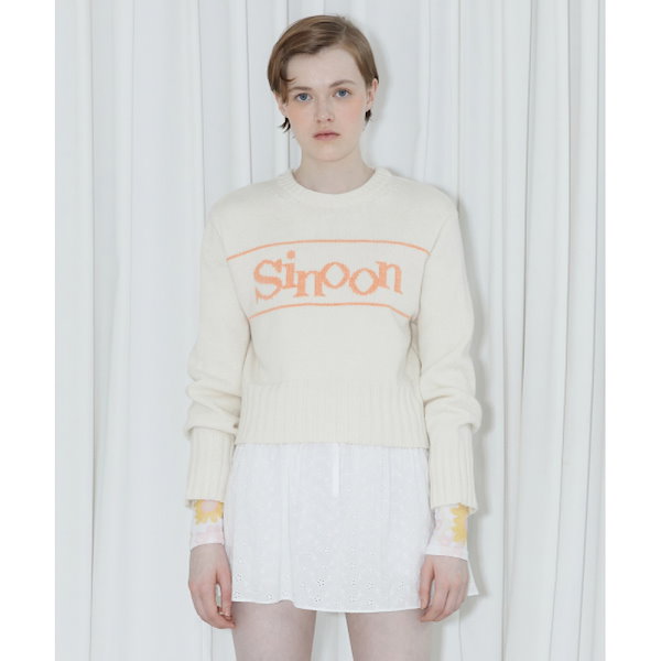 sinoon PULLOVER KNITニット クリーム オレンジ SINOON プルオーバーニットKNIT クリームオレンジ シヌーン