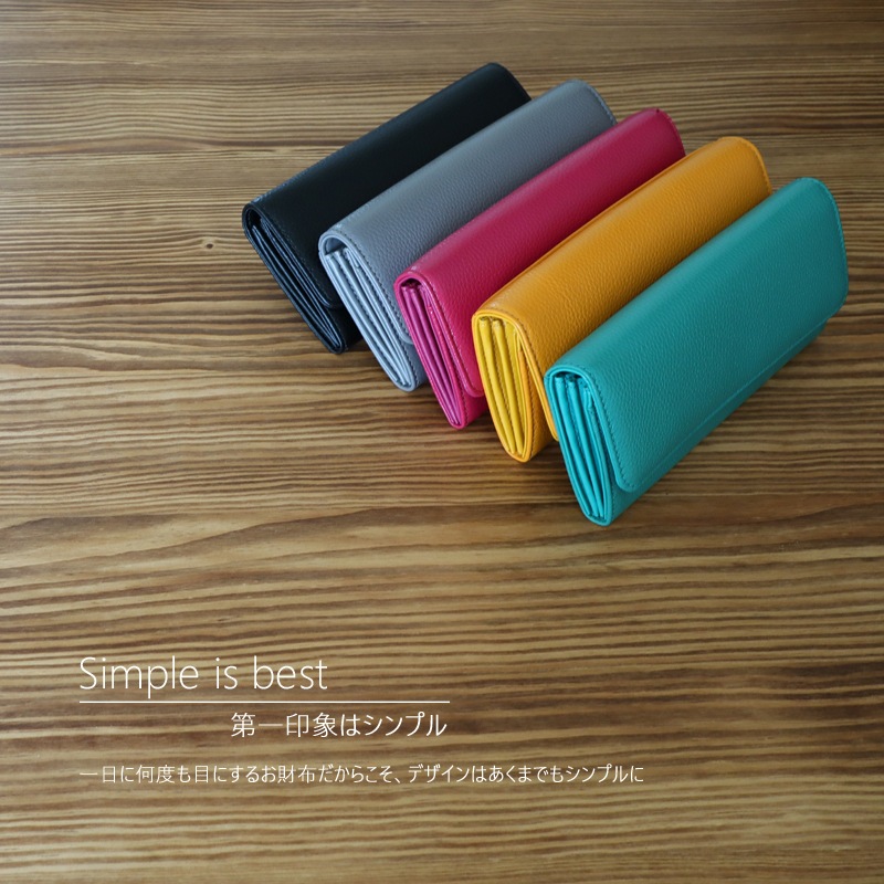 ]レザーギャルソン長財布 牛革シュリンク本革 ロングウォレット 小銭が見やすい シンプル 使いやすい プレゼントにも