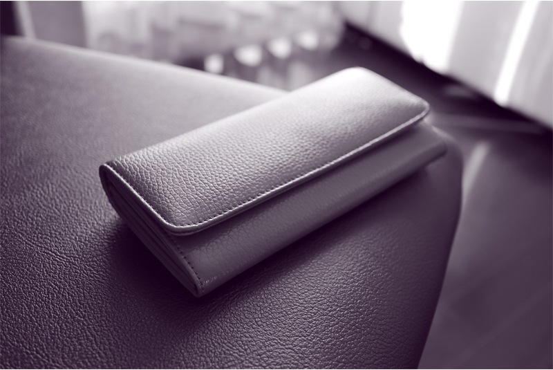 ]レザーギャルソン長財布 牛革シュリンク本革 ロングウォレット 小銭が見やすい シンプル 使いやすい プレゼントにも