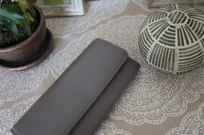 ]レザーギャルソン長財布 牛革シュリンク本革 ロングウォレット 小銭が見やすい シンプル 使いやすい プレゼントにも