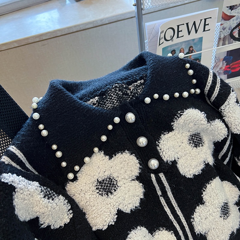 花柄ニットセーター レディース トップス 長袖 大人可愛い カジュアル 秋 冬 通勤 お出かけ 休日 ショッピング カフェ 楽ちん 暖かい S M L XL 2XL ブラック 花柄ニットセーター レディース トップス 長袖 大人可愛い カジュアル 秋 冬 通勤 お出かけ 休日 ショッピング カフェ 楽ちん 暖かい S M L XL 2XL ブラック