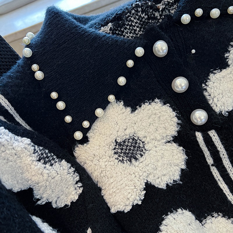 花柄ニットセーター レディース トップス 長袖 大人可愛い カジュアル 秋 冬 通勤 お出かけ 休日 ショッピング カフェ 楽ちん 暖かい S M L XL 2XL ブラック 花柄ニットセーター レディース トップス 長袖 大人可愛い カジュアル 秋 冬 通勤 お出かけ 休日 ショッピング カフェ 楽ちん 暖かい S M L XL 2XL ブラック