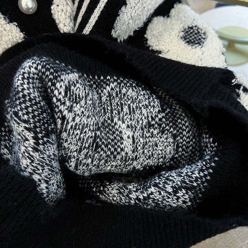 花柄ニットセーター レディース トップス 長袖 大人可愛い カジュアル 秋 冬 通勤 お出かけ 休日 ショッピング カフェ 楽ちん 暖かい S M L XL 2XL ブラック 花柄ニットセーター レディース トップス 長袖 大人可愛い カジュアル 秋 冬 通勤 お出かけ 休日 ショッピング カフェ 楽ちん 暖かい S M L XL 2XL ブラック