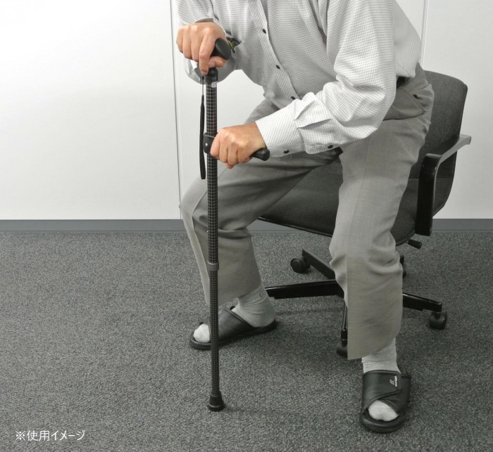 フジホーム ステッキ 杖 かるがもオム 補助グリップ付 千鳥格子 (受注生産品) WB3830 フジホーム ステッキ 杖 かるがもオム 補助グリップ付 千鳥格子 (受注生産品) WB3830