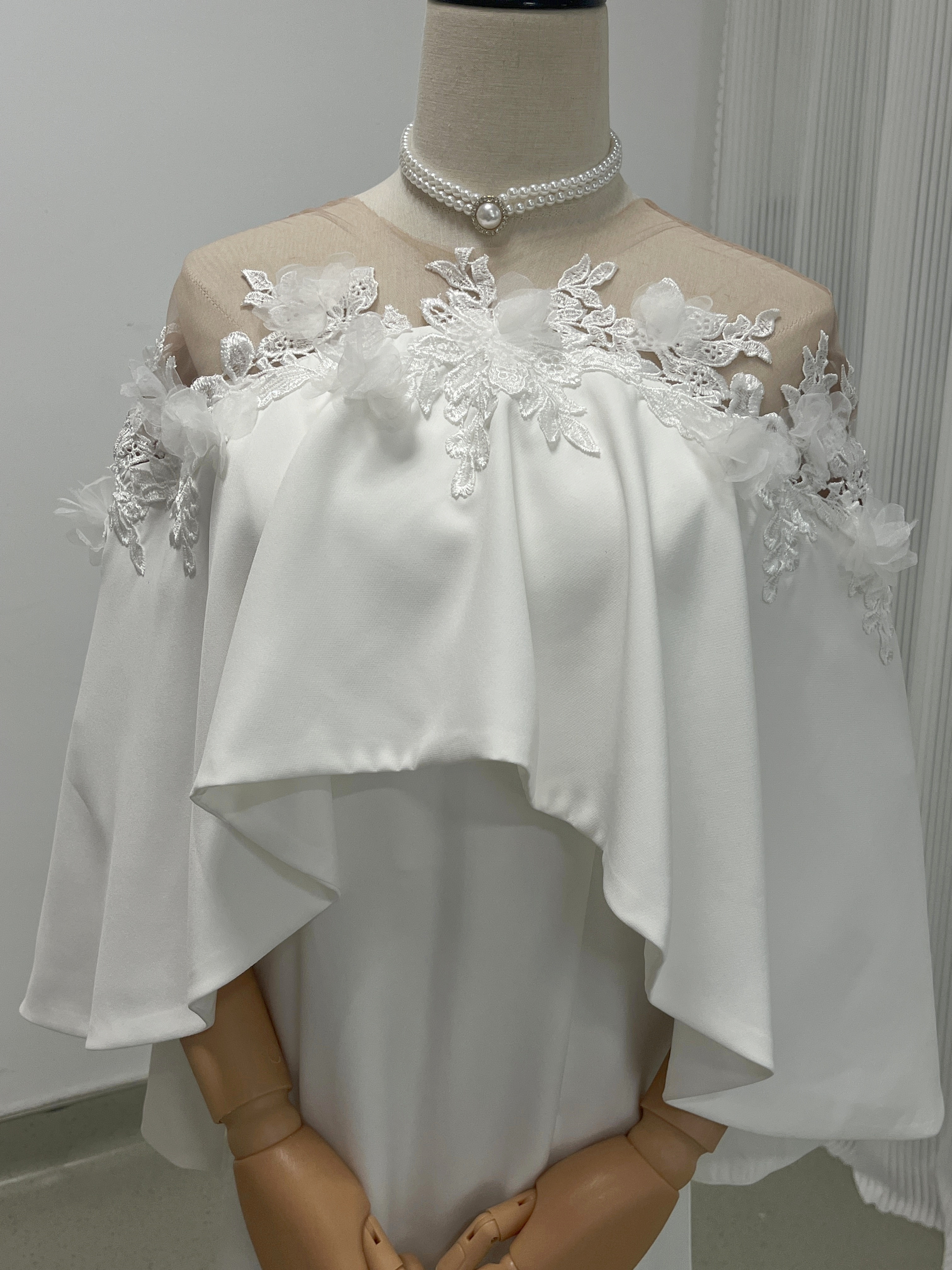 エレガント パーティードレス 花モチーフ レース オフショルダー ファスナー 2次会/合コン