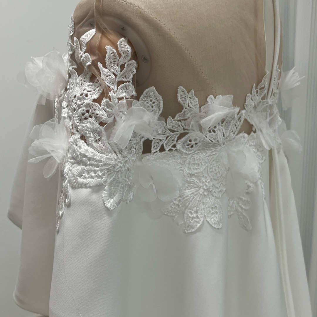 エレガント パーティードレス 花モチーフ レース オフショルダー ファスナー 2次会/合コン