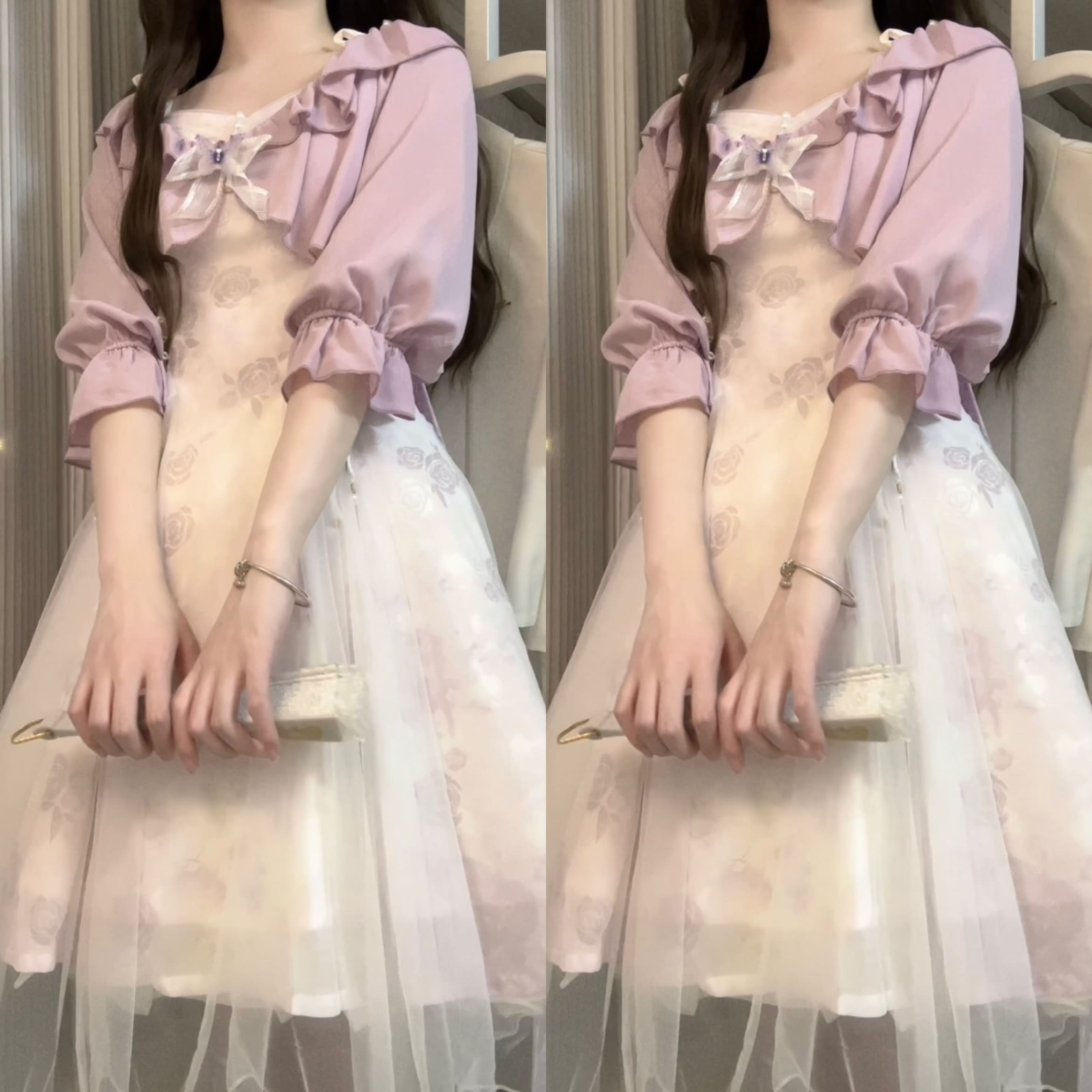 正規品デザイン薔薇夢境新韓国cos要素ストラップワンピースジャケットセット 正規品デザイン薔薇夢境新韓国cos要素ストラップワンピースジャケットセット