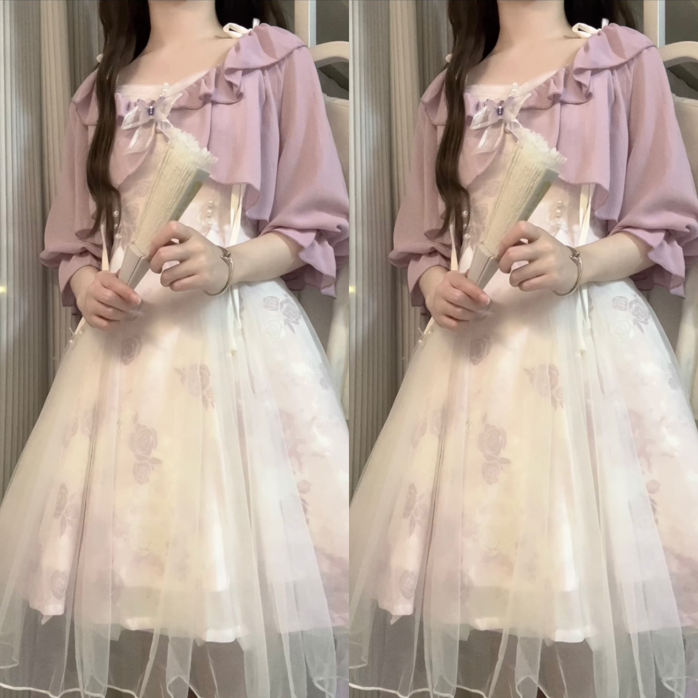 正規品デザイン薔薇夢境新韓国cos要素ストラップワンピースジャケットセット 正規品デザイン薔薇夢境新韓国cos要素ストラップワンピースジャケットセット